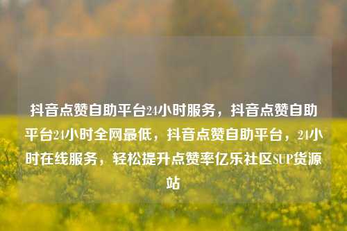 抖音点赞自助平台24小时服务，抖音点赞自助平台24小时全网最低	，抖音点赞自助平台，24小时在线服务，轻松提升点赞率亿乐社区SUP货源站  第1张