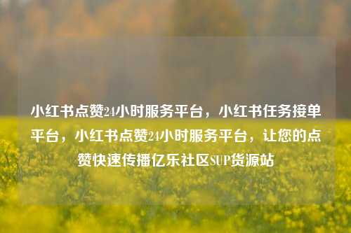 小红书点赞24小时服务平台	，小红书任务接单平台，小红书点赞24小时服务平台，让您的点赞快速传播亿乐社区SUP货源站  第1张