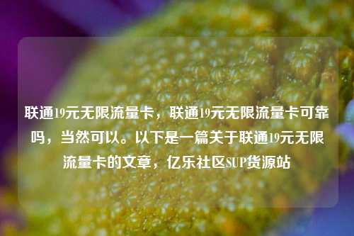 联通19元无限流量卡，联通19元无限流量卡可靠吗	，当然可以	。以下是一篇关于联通19元无限流量卡的文章，亿乐社区SUP货源站  第1张