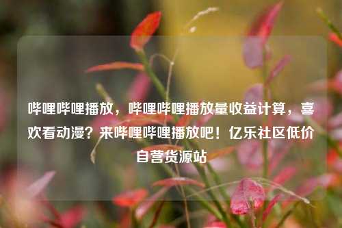 哔哩哔哩播放，哔哩哔哩播放量收益计算	，喜欢看动漫？来哔哩哔哩播放吧！亿乐社区低价自营货源站  第1张