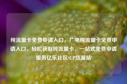 纯流量卡免费申请入口，广电纯流量卡免费申请入口，轻松获取纯流量卡	，一站式免费申请服务亿乐社区SUP货源站  第1张