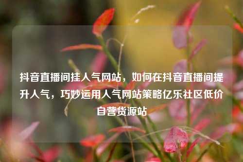 抖音直播间挂人气网站，如何在抖音直播间提升人气，巧妙运用人气网站策略亿乐社区低价自营货源站  第1张